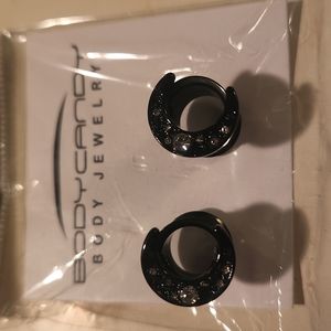 Double zero black crescent moon plugs